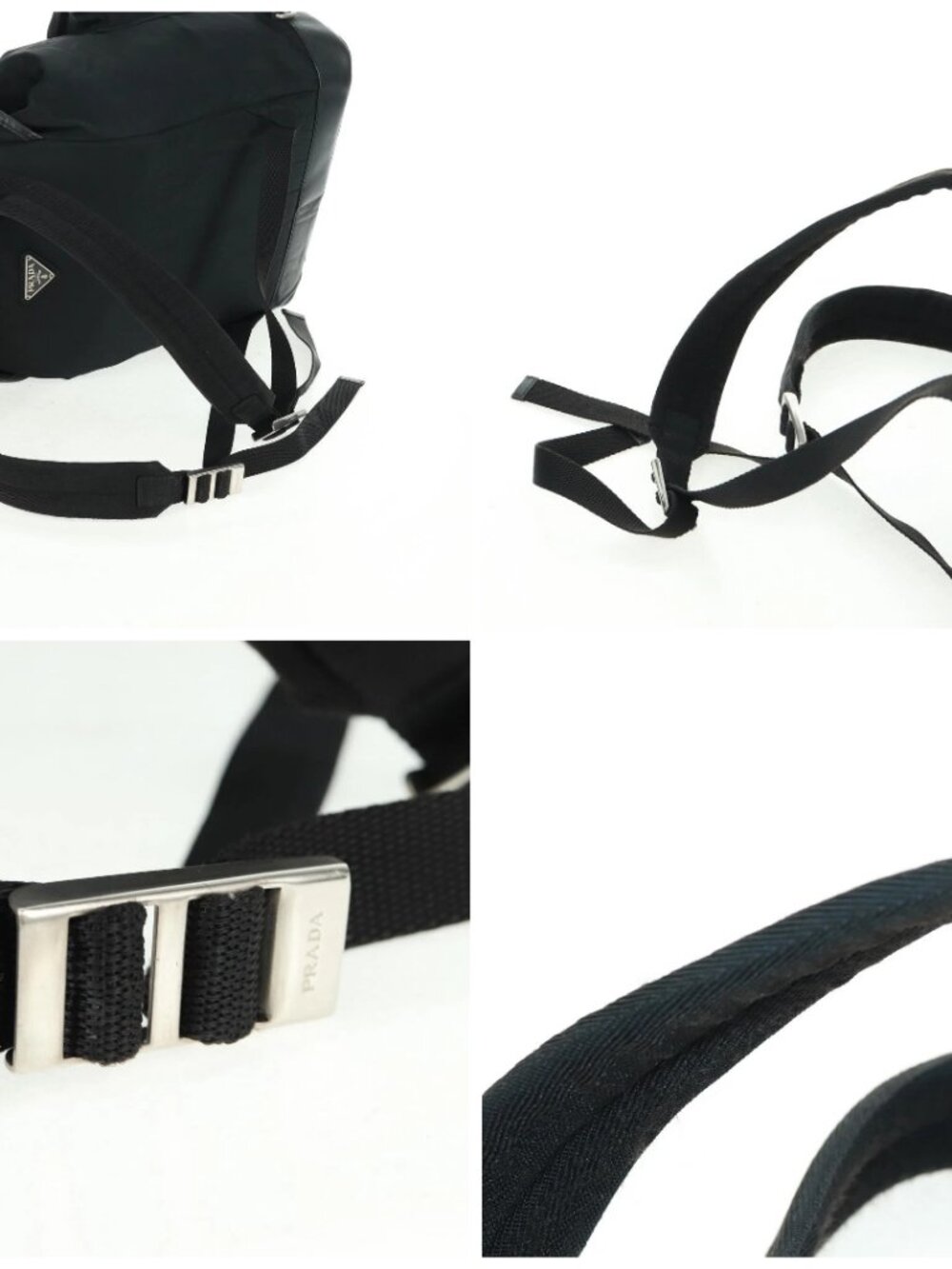 PRADA Backpack Nylon Black Silver Auth gh1538 - Picture 16 of 16
